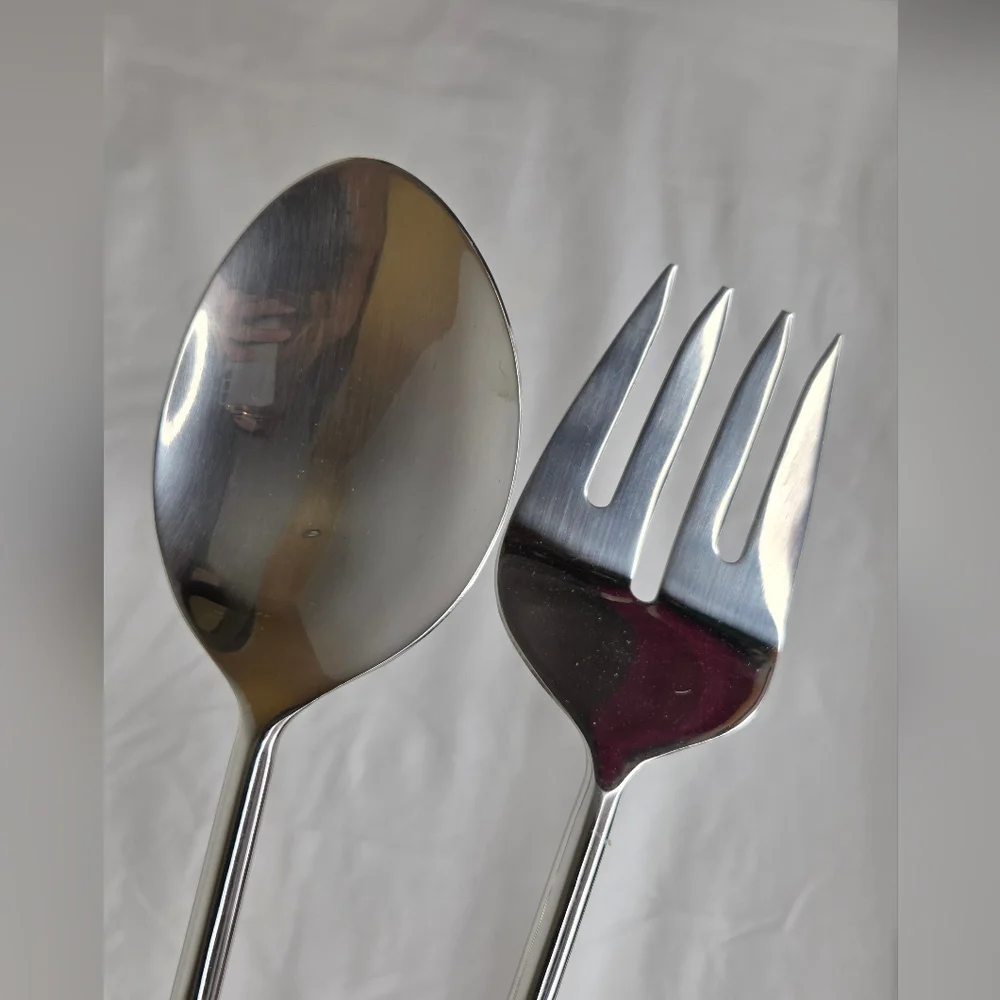 Chic Black and Silver Serving Salad Set Utensils For Everyday